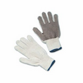Natural Cotton PVC Latex String Gloves w/ PVC Dots (Small)